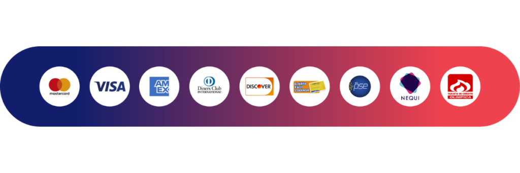 Logos de diferentes métodos de pago